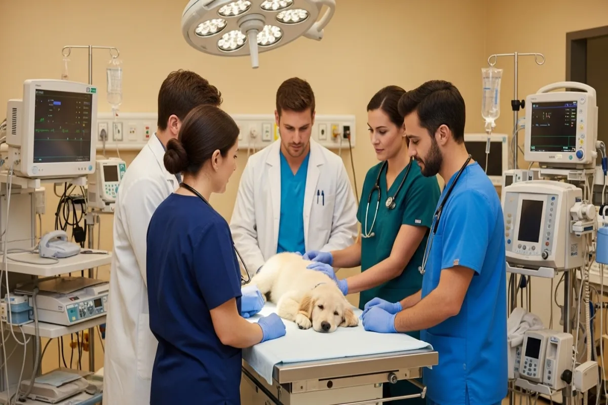 Equipo veterinario en UTI